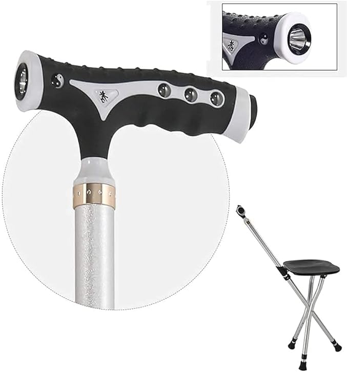 Bastón Plegable con Asiento Cómodo – Liviano, Ajustable y Seguro