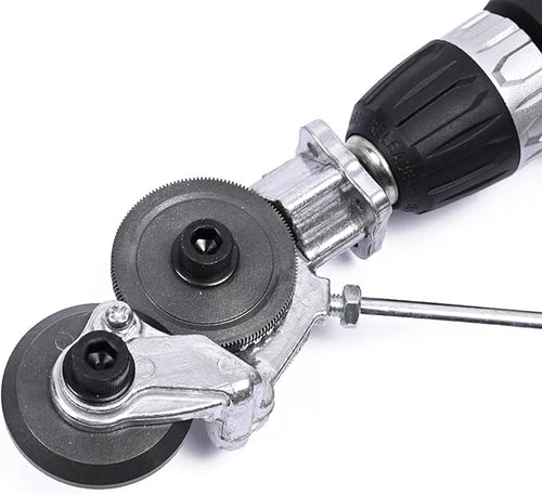 Cortadora de lámina metálica de doble cabezal – Precisa, rápida y segura para cualquier taladro inalámbrico