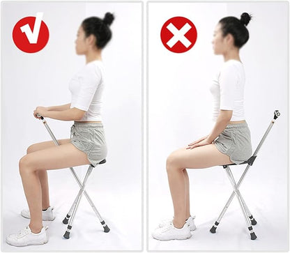 Bastón Plegable con Asiento Cómodo – Liviano, Ajustable y Seguro