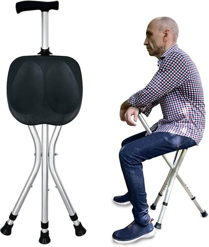 Bastón Plegable con Asiento Cómodo – Liviano, Ajustable y Seguro
