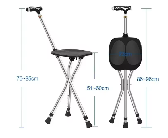 Bastón Plegable con Asiento Cómodo – Liviano, Ajustable y Seguro
